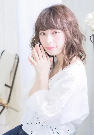 ミディアム カラー パーマ 山下 直人のヘアスタイル