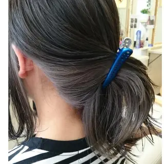 ミディアム カラー ヘアアレンジ グラデ❣️インナー 派手髪Fumiyoのヘアスタイル