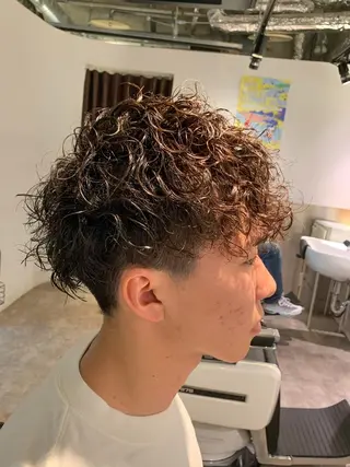 ミディアム パーマ メンズ FRISEUR smile&gentleman所属・【川西能勢口駅1分】 木村　翔乃佑のヘアスタイル