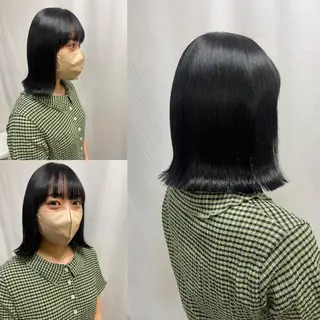 ミディアム カラー 髪質改善/縮毛矯正 /ブリーチ矯正/岡部のヘアスタイル
