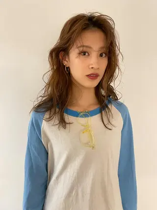 セミロング カラー ヘアアレンジ 小顔レイヤー×コンパ クトボブ/林隆平のヘアスタイル