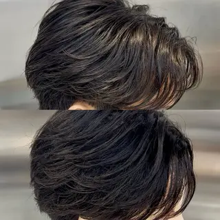 ミディアム パーマ クロスパーマ× 縮毛矯正🫧あゆみのヘアスタイル
