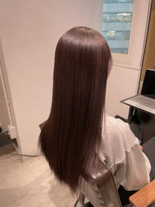 ロング 🩵縮毛矯正  髪質 改善 ツヤ髪🩵のヘアスタイル