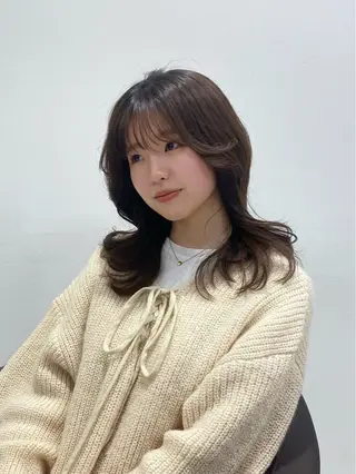 ミディアム カラー 岡山 愛のヘアスタイル
