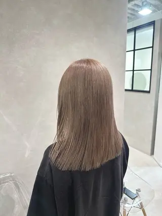セミロング カラー ちかまつ かずやのヘアスタイル