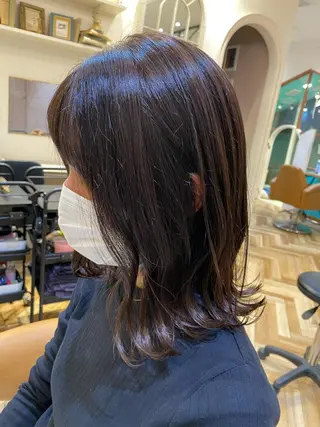 ミディアム カラー ボブ韓国風レイヤー 髪質改善/畠中ケントのヘアスタイル