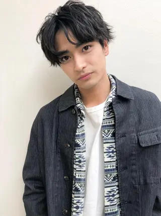 ミディアム カラー パーマ RUKA 美容院×ネイリストのネイルデザイン