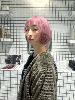 ミディアム カラー ☆RUO☆/ハイトー ンBob/デザインのヘアスタイル