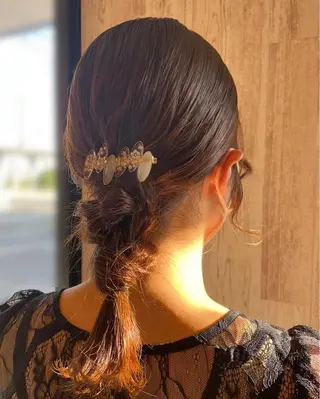 ミディアム ヘアアレンジ 岡村 真子のヘアスタイル