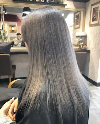 ロング カラー salowin 原宿 aroa所属・韓国／ハッシュカット ／透明感カラー／金野のヘアスタイル