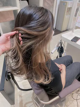 セミロング カラー はだゆうき @hadadan08のヘアスタイル