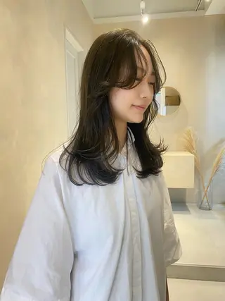 ミディアム カラー cie所属・ボブ/ミニボブ 透明感カラーkadoのヘアスタイル