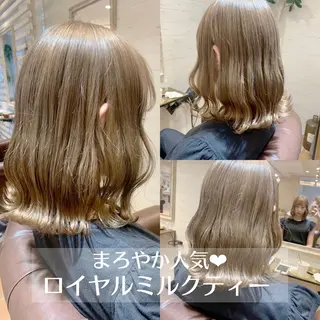 セミロング カラー ヘアアレンジ ✨艶髪✨透明感✨ 山内大樹のヘアスタイル