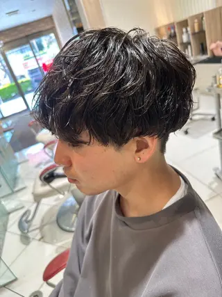 ショート パーマ メンズ 💈メンズ特化 美容師サキ💈のヘアスタイル