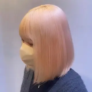 ミディアム カラー 履歴修正ハイトーン TAKEのヘアスタイル