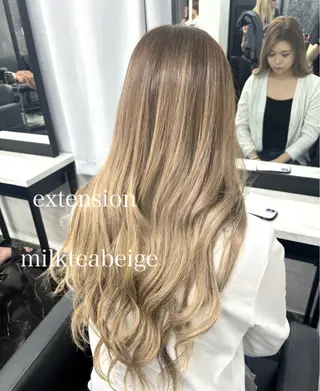ロング カラー エクステ🩵ブリーチ 韓国ヘア🩵KAEのヘアスタイル