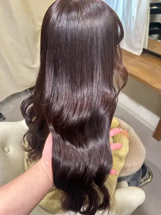 ロング カラー shu ラベンダー/ピンクのヘアスタイル