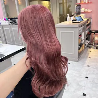 セミロング カラー ヘアアレンジ 💕上野美容師☁ ブリーチ💖サワのヘアスタイル