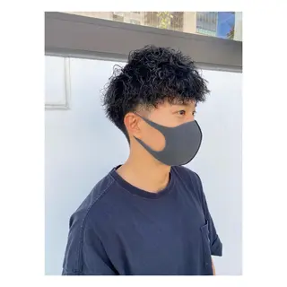 ミディアム パーマ メンズ 菊池大一 溝の口パーマのヘアスタイル