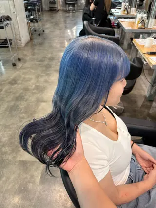 ミディアム カラー ハイトーンブロンド 横浜💞ミオのヘアスタイル