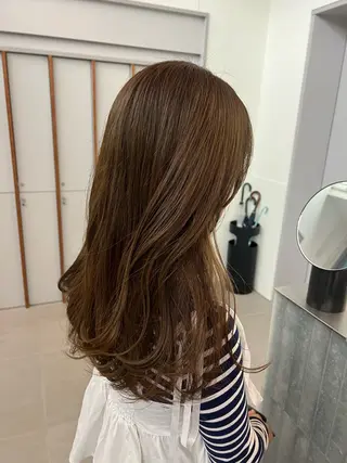 セミロング LORENAO所属・ブリーチなしカラー♡ rinaのヘアスタイル