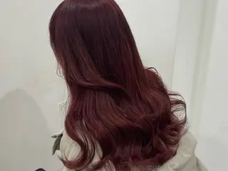 セミロング カラー ヘアアレンジ 中韓🇰🇷暖色/ ワインレッド/らいるのヘアスタイル
