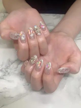 ネイル はな💎ネイル ワンホン、長さ出しのネイルデザイン