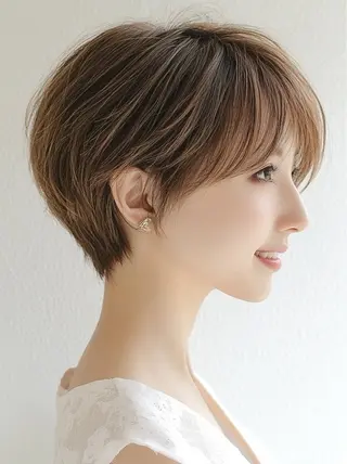 ショート カラー レイヤー×顔周 り×髪質改善/MIUのヘアスタイル