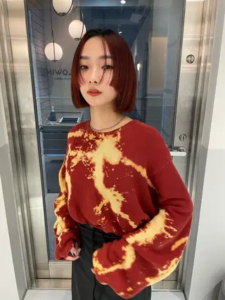 ショート カラー ヘアアレンジ satsuki 暖色・ブラウンカラーのヘアスタイル