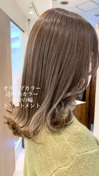 ミディアム カラー 似合わせカラー/艶 髪質改善/ヨシザキのヘアスタイル