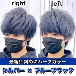 ミディアム カラー ヘアアレンジ メンズ SNSで大バズり‼️ 欧米風ヘア大ヒット中のヘアスタイル