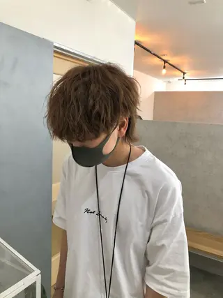 ショート カラー パーマ ヘアアレンジ メンズ キッズ ネイル マツエク・マツパ eir心斎橋店所属・エビスザキレン/メン ズ/心斎橋🌳のヘアスタイル