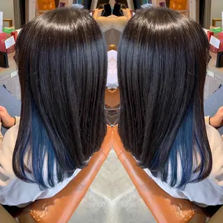 セミロング カラー 韓国🇰🇷 ✂︎hair 内田愛のヘアスタイル