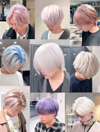 ショート カラー メンズ ブリーチ特化 ハイトーン加藤凌也のヘアスタイル
