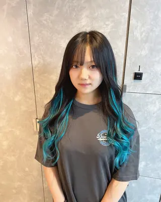 ロング ガルボヘアー心斎橋所属・プルエクステ/プルシ ールエクステ/地雷系のヘアスタイル