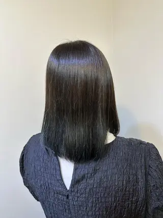 ミディアム パーマ ブリーチ毛対応酸性 ストレート🌈サキのヘアスタイル