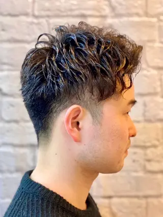 ショート パーマ ヘアアレンジ メンズ キッズ メンズカット/パーマ 山崎航平💈のヘアスタイル
