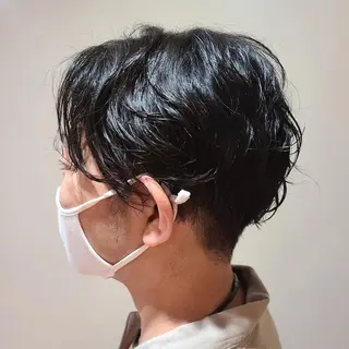 ミディアム 奈良 慎司のヘアスタイル