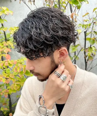 ショート カラー パーマ メンズ キッズ 栄💗メンズパーマ| ハイトーン|haruのヘアスタイル