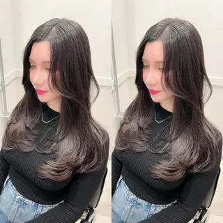 ロング 縮毛矯正/髪質改善 /レイヤー/韓国のヘアスタイル