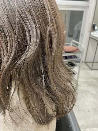 ミディアム カラー ピンク/ベージュ /似合わせ/田島百華のヘアスタイル