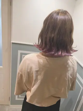 ミディアム カラー ヤマナカ エリカのヘアスタイル