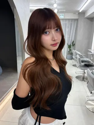 ロング れもん 名駅/韓国レイヤーのヘアスタイル