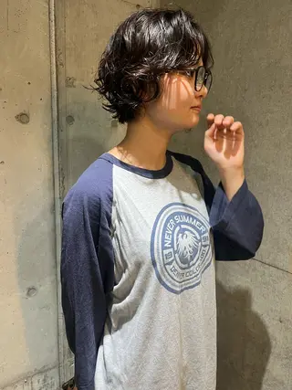 ショート パーマ ハイトーン/顔まわり レイヤー/YUKAのヘアスタイル