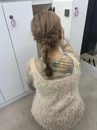 セミロング リン🔔ボブ cut ベージュカラー🤎のヘアスタイル