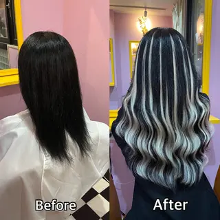 ロング シール＋ちび編み込み エクステ梅田🐨のヘアスタイル
