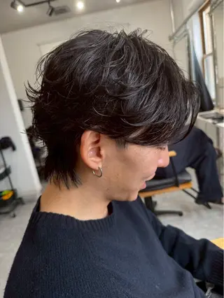 ショート パーマ メンズ 宮下 遼太のヘアスタイル