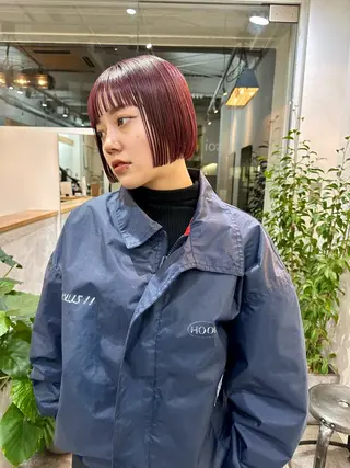 ショート カラー パーマ/透明感カラー /ボブ/吉田一生のヘアスタイル