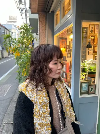 ミディアム パーマ 抜け感ショート パーマ/緒方椋のヘアスタイル