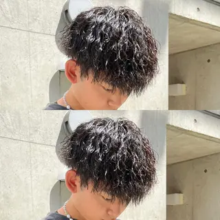 ショート パーマ ヘアアレンジ メンズ キッズ メンズパーマの達人 🌟川内絵人のヘアスタイル